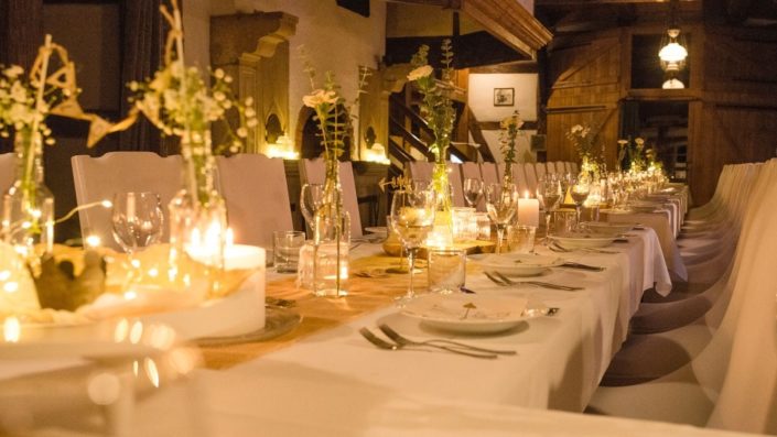 Hochzeitstisch im Gesindehuis auf Schloss Möhler