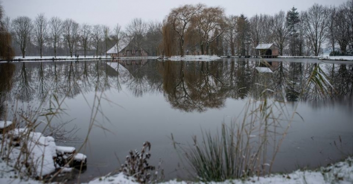 Schlossteich in Winterstimmung am Schloss Möhler