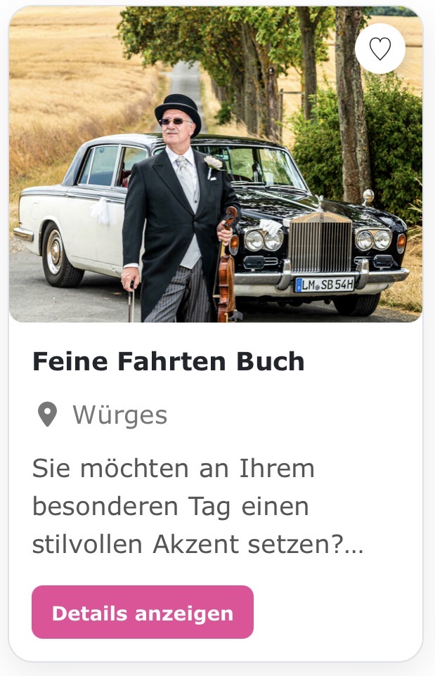 Hochzeitsfahrzeuge „Feine Fahrten Buch“ Sie möchten an Ihrem besonderen Tag einen stilvollen Akzent setzen? Lassen Sie sich vom luxuriösen Flair eines klassischen Rolls-Royce überraschen. Genießen Sie den unvergleichlichen Fahrkomfort in unserem Silver Shadow 1.
